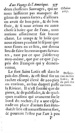 Description de ce Fort, & du pays.