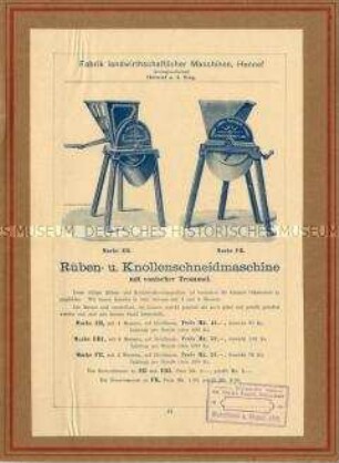 Rüben- und Knollenschneidmaschine