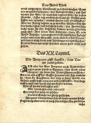 Das XX. Capittel. Wie Antipater gifft kauffet, seim Vater zuvergeben.
