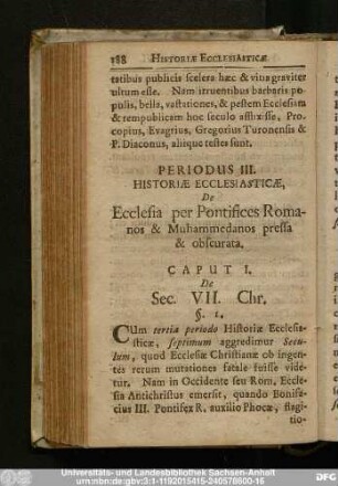 Caput I. De Sec. VII. Chr.
