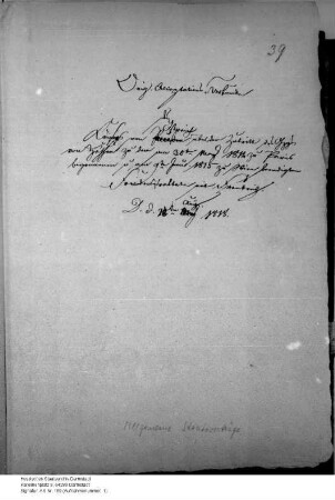 Beitritt Hessens zum Friedensvertrag mit Frankreich. (Akzeptation Öserreichs, paraphiert)