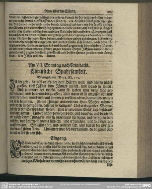 Am VII. Sonntag nach Trinitatis. Christliche Spahrsamkeit. Evangelium Marc. IIX, 1-9