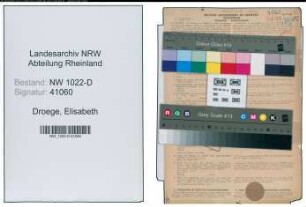 Entnazifizierung Elisabeth Droege , geb. 02.02.1900 (Lehrerin)