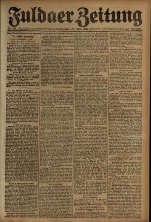 Ausgabe vom Donnerstag, den 27. Juni 1918.