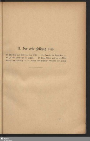 III. Der erste Feldzug 1849