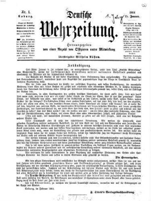 Deutsche Wehrzeitung : Organ des deutschen Offiziers. 1, 1 = Nr. 1/48. 1864