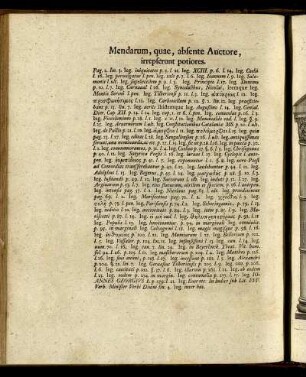 Mendarum, quae, absente Auctore, ...