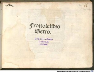 Frottole Libro .... 6. - (5.2.1505)