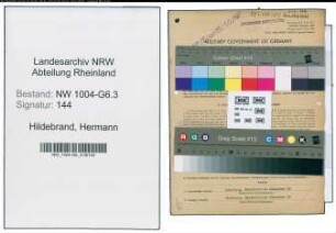 Entnazifizierung Hermann Hildebrand , geb. 25.06.1905 (Produktionmeister)