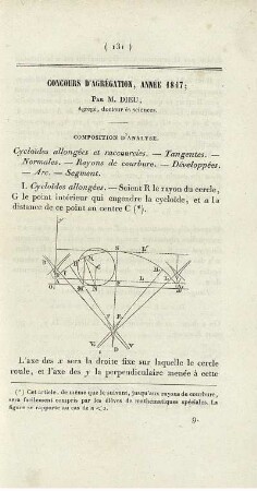 Concours d´argégation, année 1847.