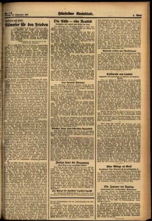 Zweite Ausgabe vom Freitag, den 24. September 1937.