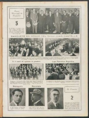 Banquete en honor del señor Juan Castells