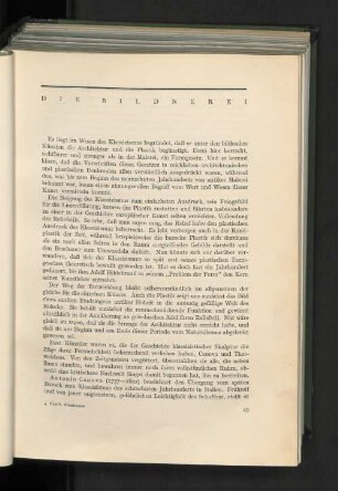 Die Bildnerei.
