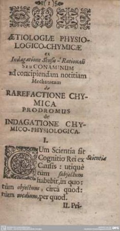 AETIOLOGIAE PHYSIOLOGICO-CHYMICAE