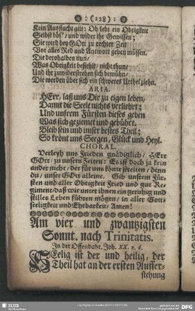 Am vier und zwantzigsten Sonnt. nach Trinitatis