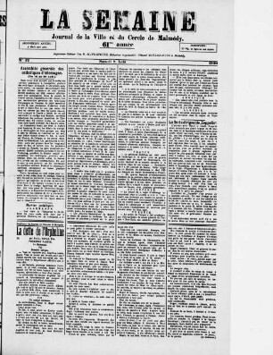 La semaine. 1858-1916