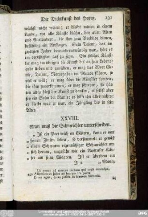 XXVIII. Man muß die Schmeichler unterscheiden.