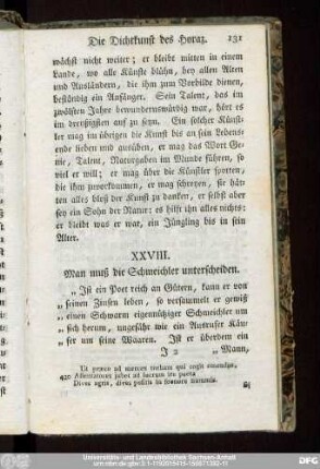 XXVIII. Man muß die Schmeichler unterscheiden.