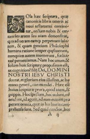 Sola haec scriptura, quae canonicis libris veteris ac novi testamenti continetur ...