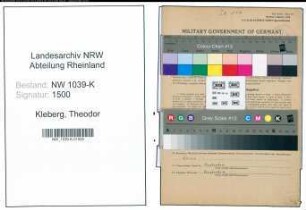 Entnazifizierung Theodor Kleberg , geb. 24.11.1862 ()