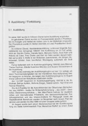 3 Ausbildung / Fortbildung