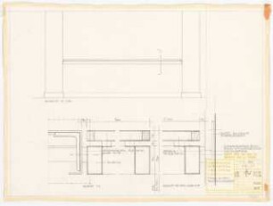 Hochschulbibliothek, Karlsruhe Neubau: Tisch in den Fensternischen, 1:10, 1:1