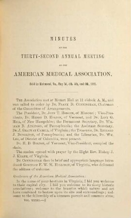 The Transactions of the American Medical Association : Instituted 1847, 32