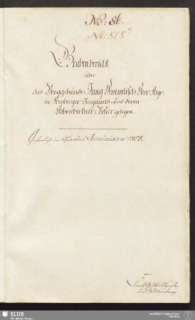 Grubenbericht über das Berggebäude Jung Himmlisch Heer Fdgr: in Freyberger Bergamts- und deren Hohenbirkner Refier gelegen - 17.6736 4.
