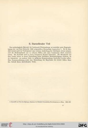 II. Darstellender Teil