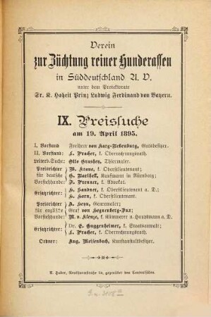Preis-Suche. 9. 1895 (1894), 19. Apr.