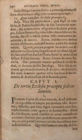 Capvt I. De tertio Ecclesiae praecepto scilicet Ieiunio.