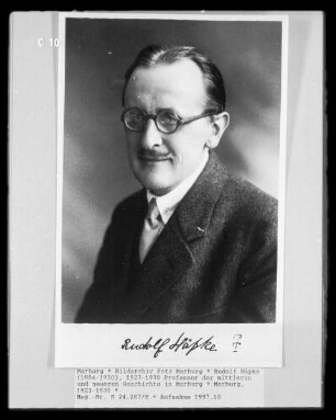 Rudolf Häpke (1884-1930), 1923-1930 Professor der mittleren und neueren Geschichte in Marburg