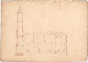 Voit, August von; Lingenfeld; Kath. Kirche St. Martin - Längsschnitt