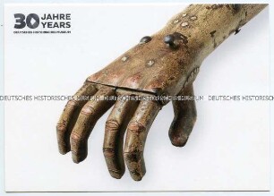Werbepostkarte des DHM für das Museumsfest 2017, Motiv "Grüninger Hand"