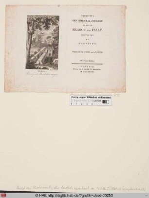 Titelkupfer und Titelblatt zu Yorick's empfindsamer Reise