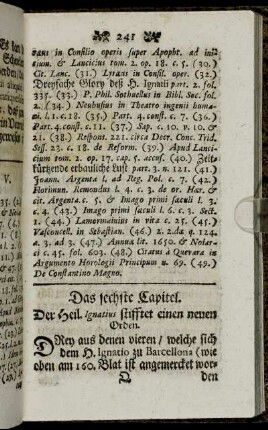 Das sechste Capitel. Der Heil. Ignatius stifftet einen neuen Orden.
