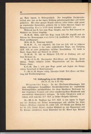 VII. Stellungskrieg in der Ost-Champagne