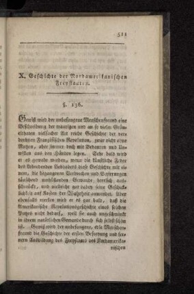 X. Geschichte der Nordamerikanischen Freystaaten.