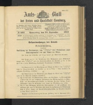 No.232, Donnerstag, den 25. September 1919