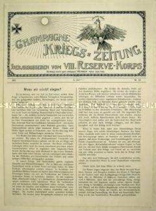 Kriegszeitung des VIII. Reserve-Korps von der Westfront
