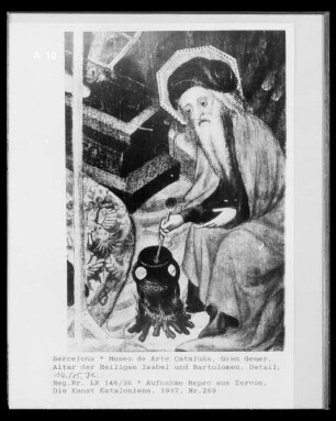Altarbild der Heiligen Isabel und Bartolomeu. Detail: Geburt Christi?