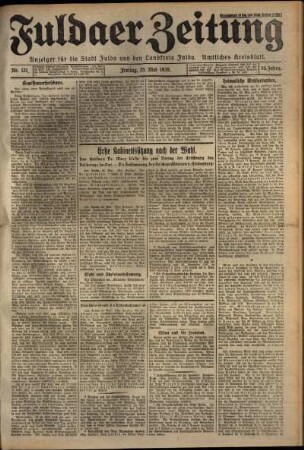 Erste Ausgabe vom Freitag, den 25. Mai 1928.