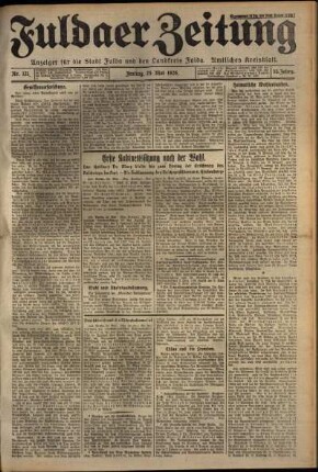 Erste Ausgabe vom Freitag, den 25. Mai 1928.
