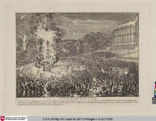 9 [Feierlichkeiten in Belgien zu Ehren Kaiser Leopold's 9 Bl.; Entry of Leopold I, bonfire and festivities in Brussels after the victory over the Turks, 1683; Leopold I of Austria entry into Brussels after defeating the Turks - 1686]