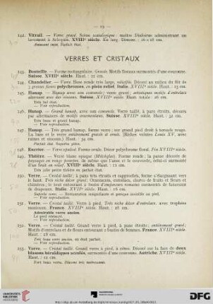 Verres et cristaux (Nr. 143-156)