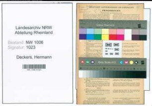 Entnazifizierung Hermann Deckers , geb. 16.07.1891 ()