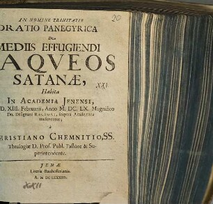 Oratio panegyrica de mediis effugiendi laqueos Satanae