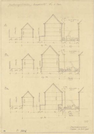 Wiederaufbau Siegen 1947-1950: Wiederaufbau Siegen zwischen 1947-1950, Nr. 25, Marburger Straße Querschnitt