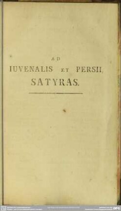Ad Juvenalis Et Persii Satyras