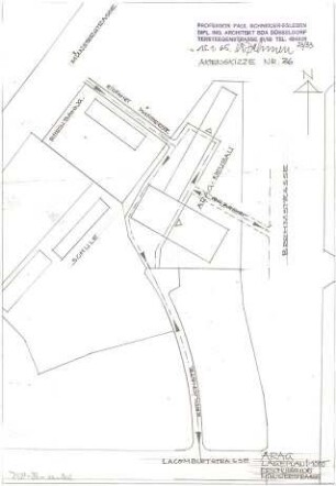 Schneider - Esleben, Paul; Düsseldorf, ARAG - Platz 1 (ehem. Brehmstr. 110); ARAG - Stufenhochhaus, Allgemeine Versicherungs-AG, Hauptverwaltung - Lageplan